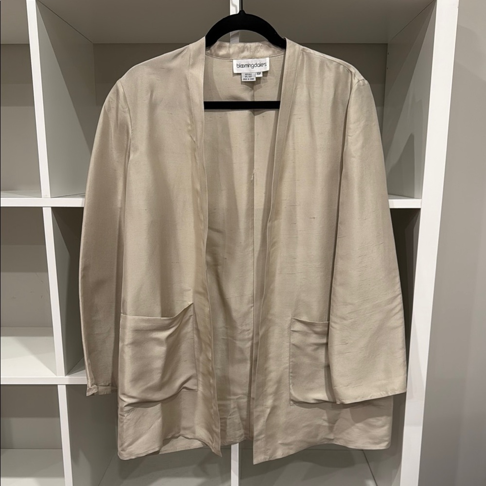 Beautiful: Bloomingdale’s silk blazer, size 10P